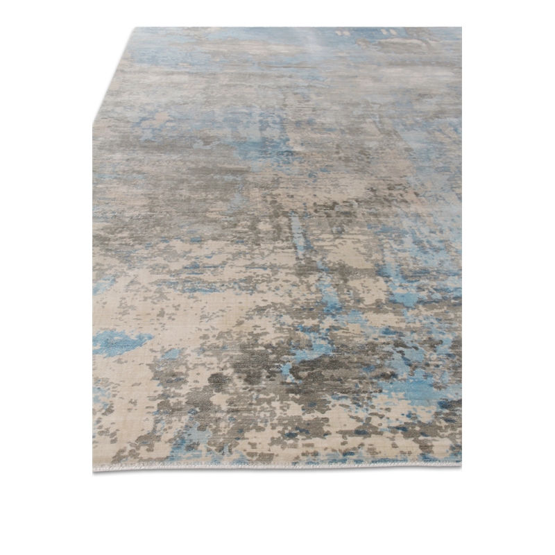 Koda Handloomed Bamboo Silk Blue/Gray 12'x15' Area Rug