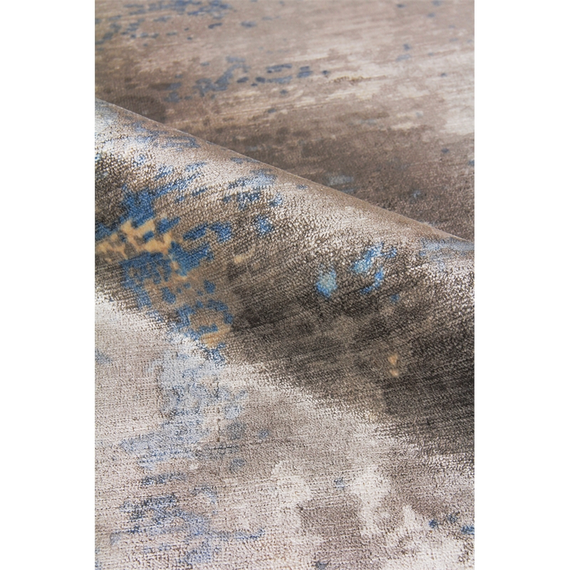 Koda Handloomed Bamboo Silk Blue/Gray 12'x15' Area Rug