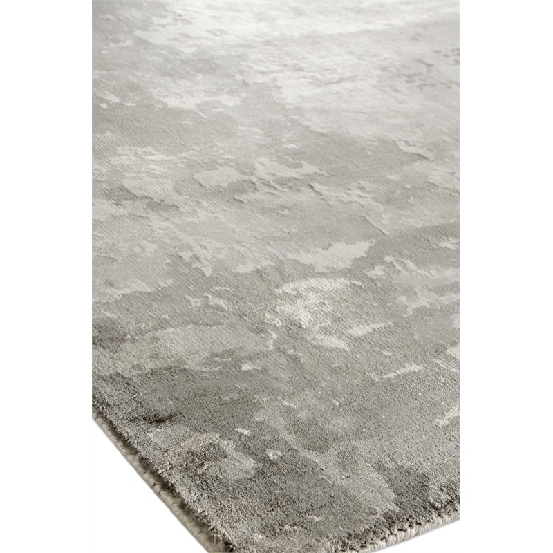 Koda Handloomed Bamboo Silk Silver 10'x14' Area Rug