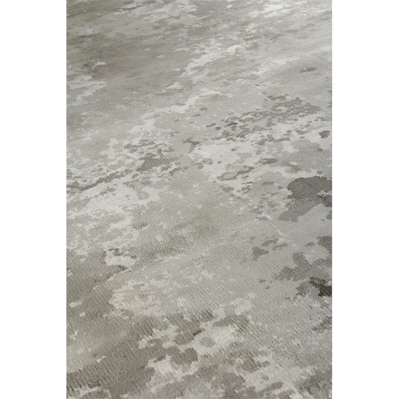 Koda Handloomed Bamboo Silk Silver 10'x14' Area Rug
