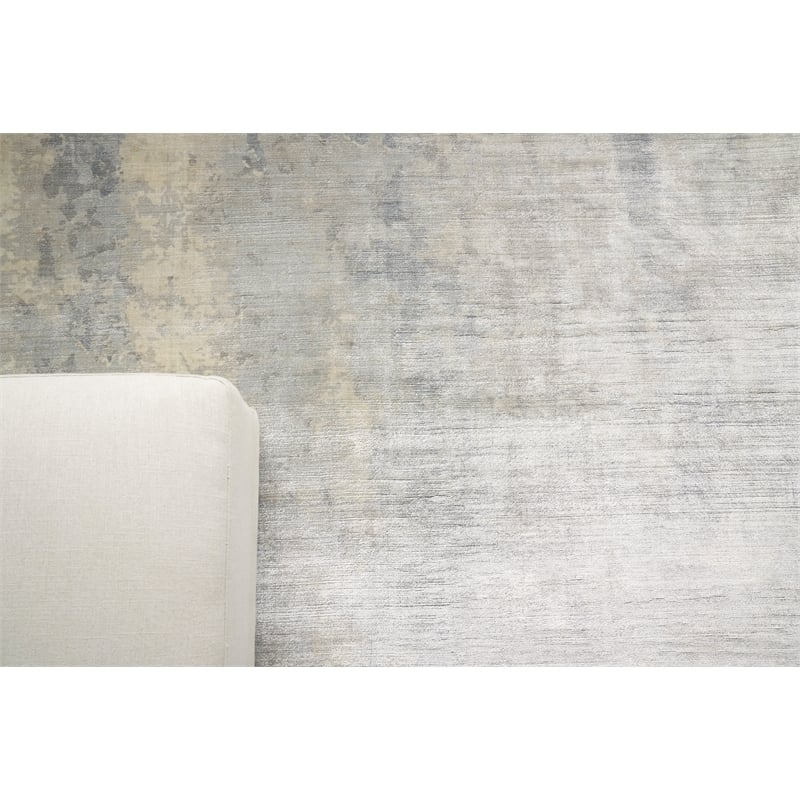 Koda Handloomed Bamboo Silk Silver/Blue 12'x17'4