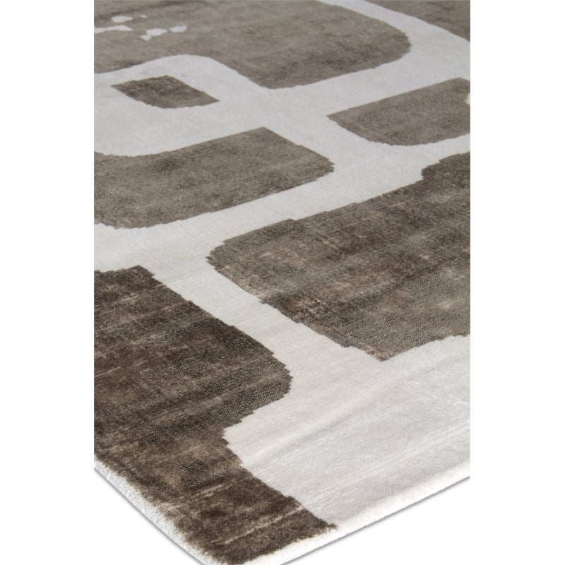 Koda Handloomed Bamboo Silk Brown/Ivory 10'x14' Area Rug