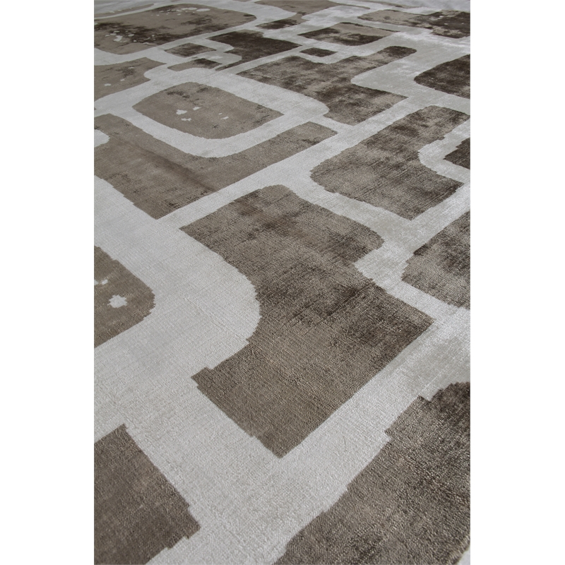 Koda Handloomed Bamboo Silk Brown/Ivory 10'x14' Area Rug