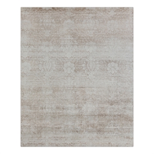 Koda Handloomed Bamboo Silk Beige 10'x14' Area Rug