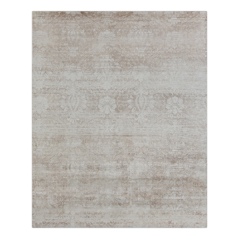 Koda Handloomed Bamboo Silk Beige 9'x12' Area Rug