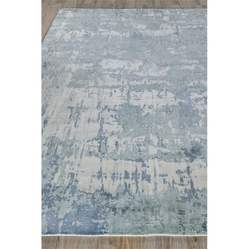 Laguna Handloomed Wool/Bamboo Silk Blue/Multi 5'x8' Area Rug