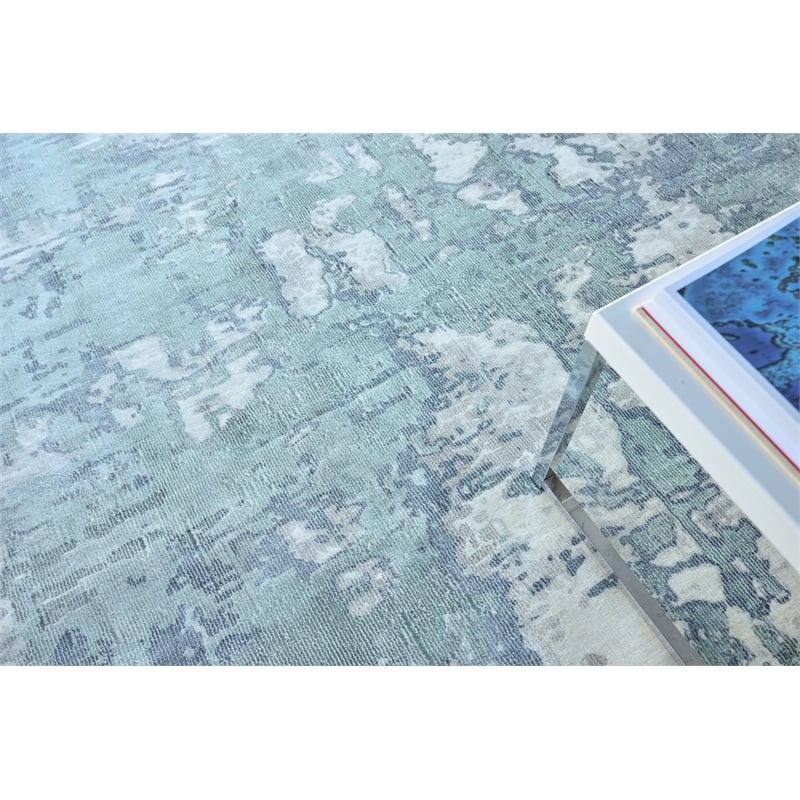 Laguna Handloomed Wool/Bamboo Silk Blue/Multi 5'x8' Area Rug
