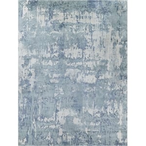 Laguna Handloomed Wool/Bamboo Silk Blue/Multi 5'x8' Area Rug