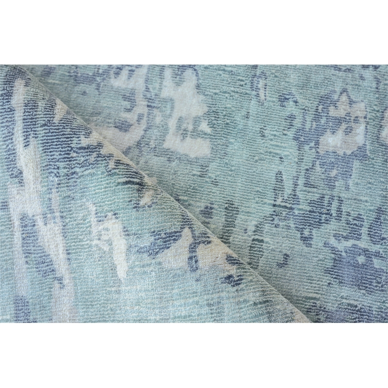Laguna Handloomed Wool/Bamboo Silk Blue/Multi 8'x10' Area Rug