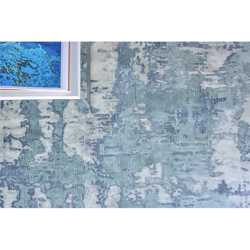 Laguna Handloomed Wool/Bamboo Silk Blue/Multi 8'x10' Area Rug