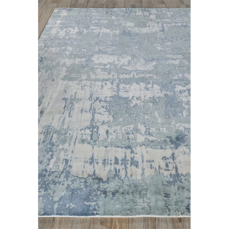 Laguna Handloomed Wool/Bamboo Silk Blue/Multi 9'x12' Area Rug