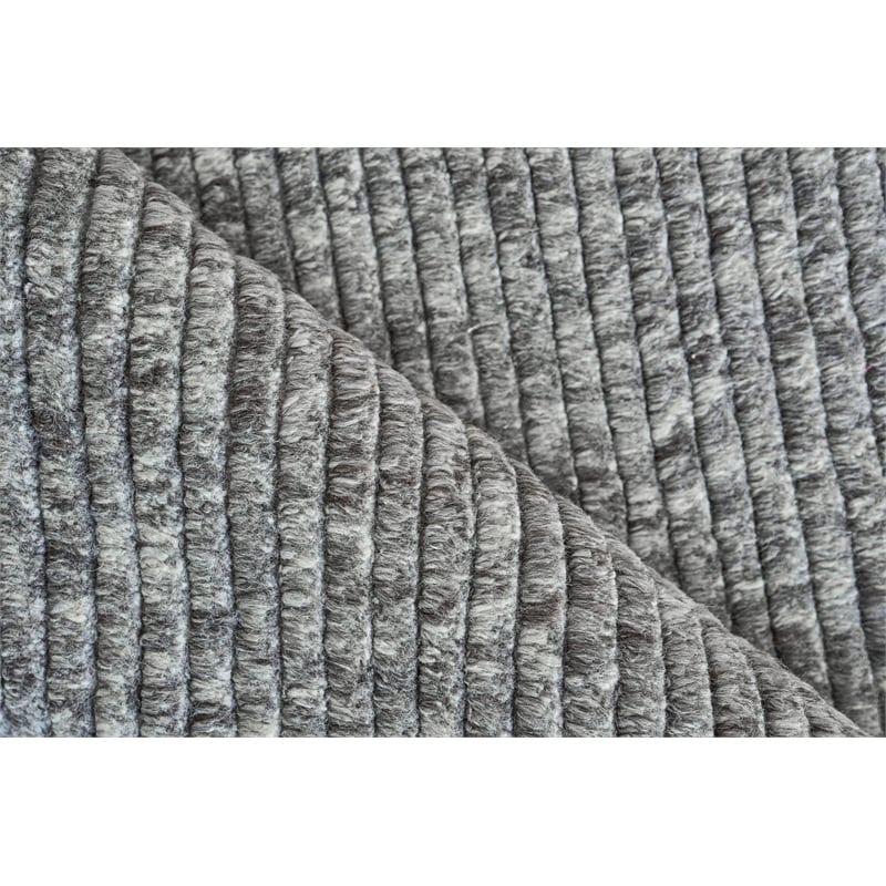 Kaza Handloomed New Zealand Wool Charcoal/Gray 8'x10' Area Rug
