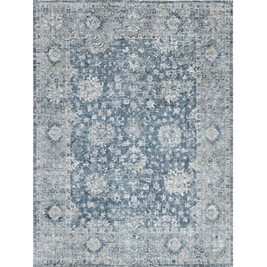 Kensington Handloomed Wool/Bamboo Silk Navy 12'x15' Area Rug