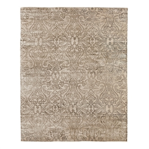 Koda Handloomed Bamboo Silk Beige 8'x10' Area Rug
