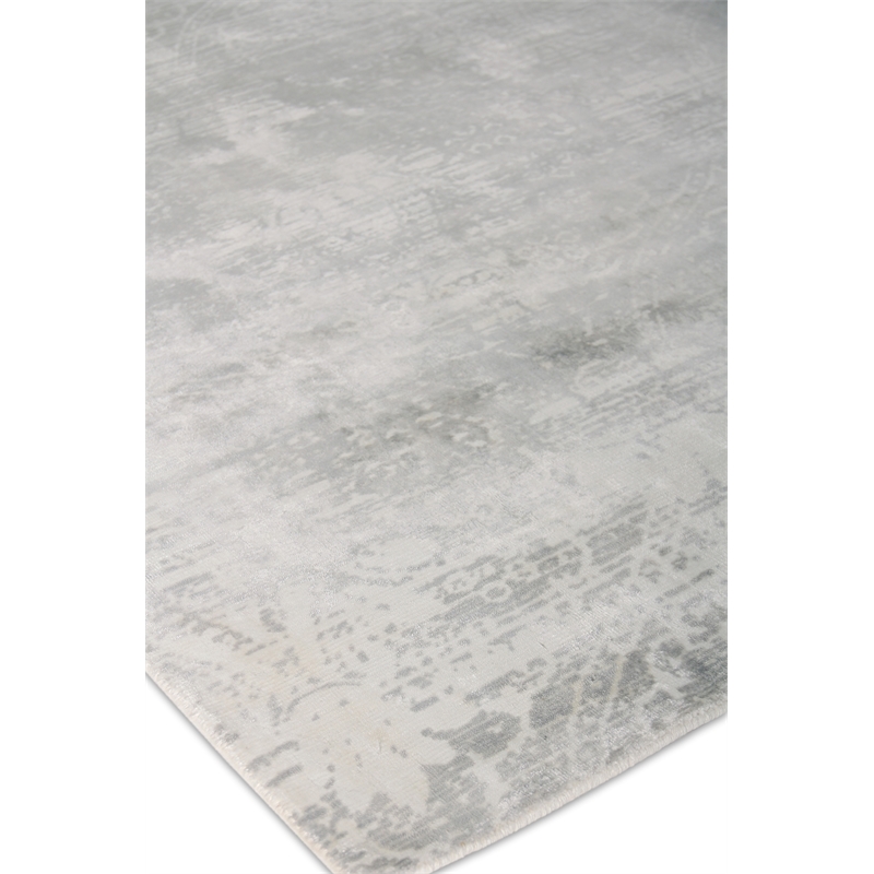 Koda Handloomed Bamboo Silk Blue/Gray 10'x14' Area Rug