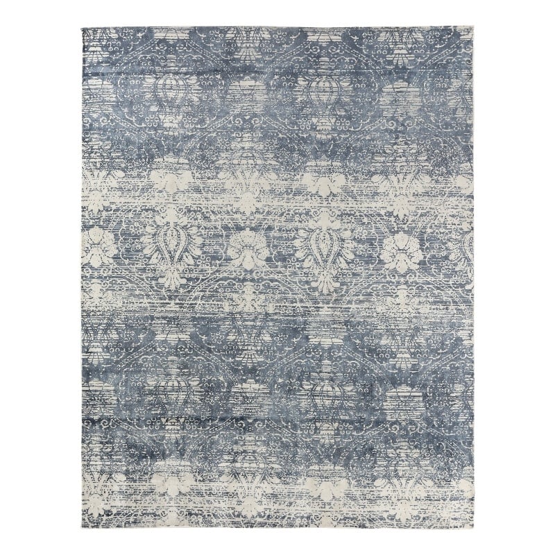 Koda Handloomed Bamboo Silk Blue 10'x14' Area Rug