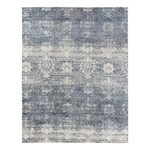 Koda Handloomed Bamboo Silk Blue 8'x10' Area Rug