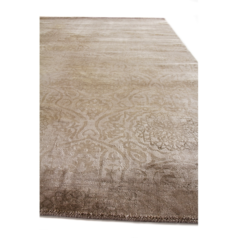 Koda Handloomed Bamboo Silk Stone 10'x14' Area Rug