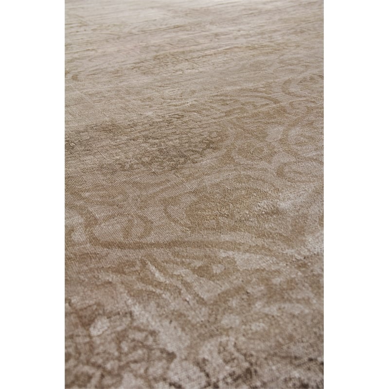Koda Handloomed Bamboo Silk Stone 10'x14' Area Rug