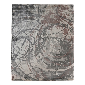 Koda Handloomed Bamboo Silk Copper/Charcoal 8'x10' Area Rug