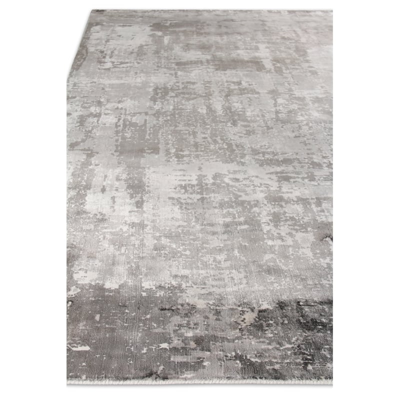 Koda Handloomed Bamboo Silk Gray/Ivory 10'x14' Area Rug