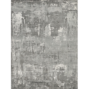 Koda Handloomed Bamboo Silk Gray/Ivory 10'x14' Area Rug