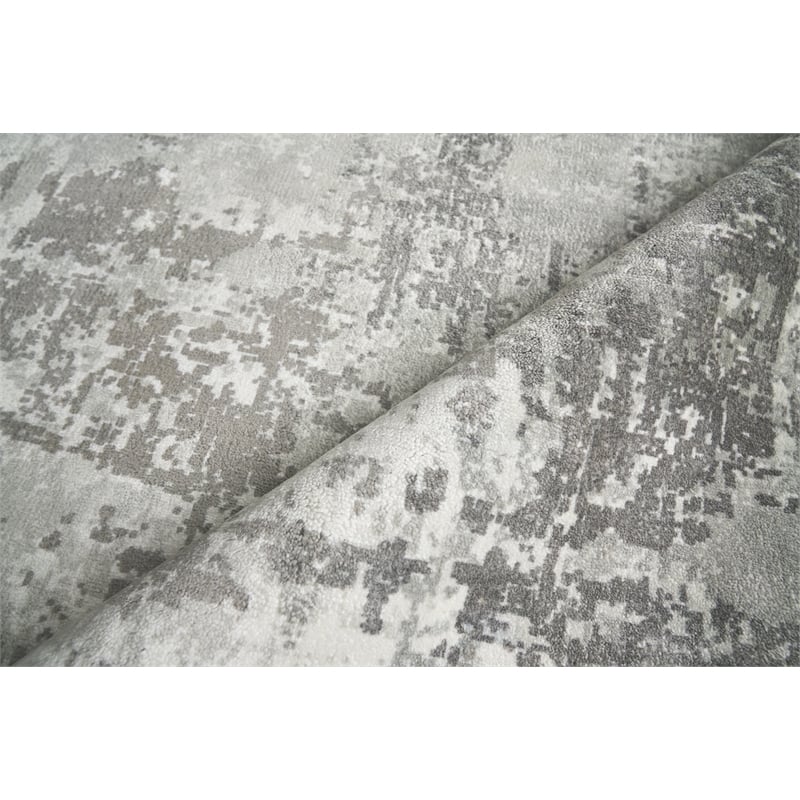 Koda Handloomed Bamboo Silk Gray/Ivory 12'x15' Area Rug