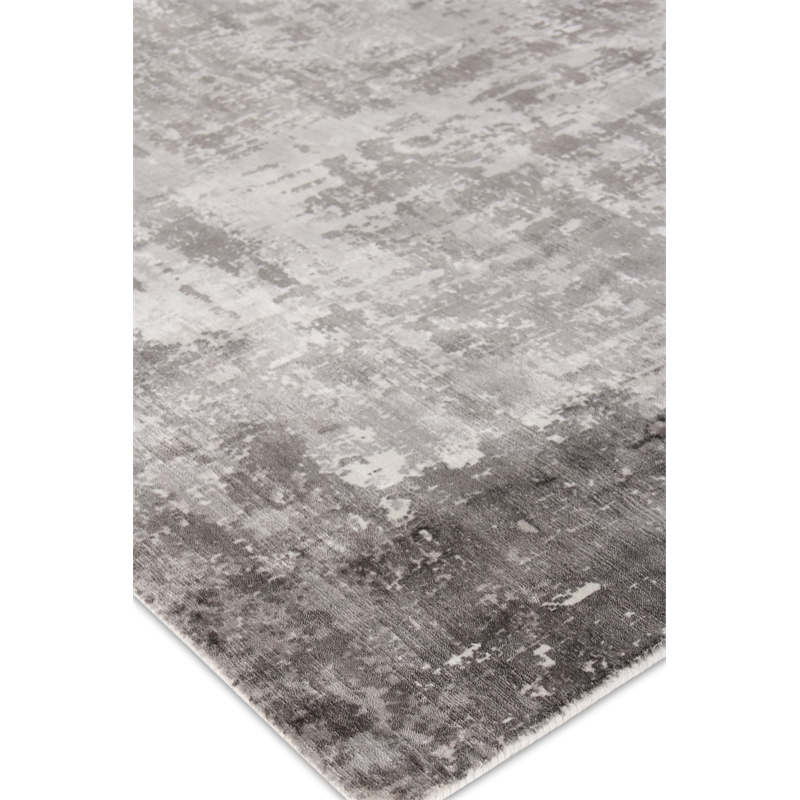 Koda Handloomed Bamboo Silk Gray/Ivory 9'x12' Area Rug