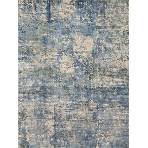 Koda Handloomed Bamboo Silk Blue/Ivory 10'x14' Area Rug