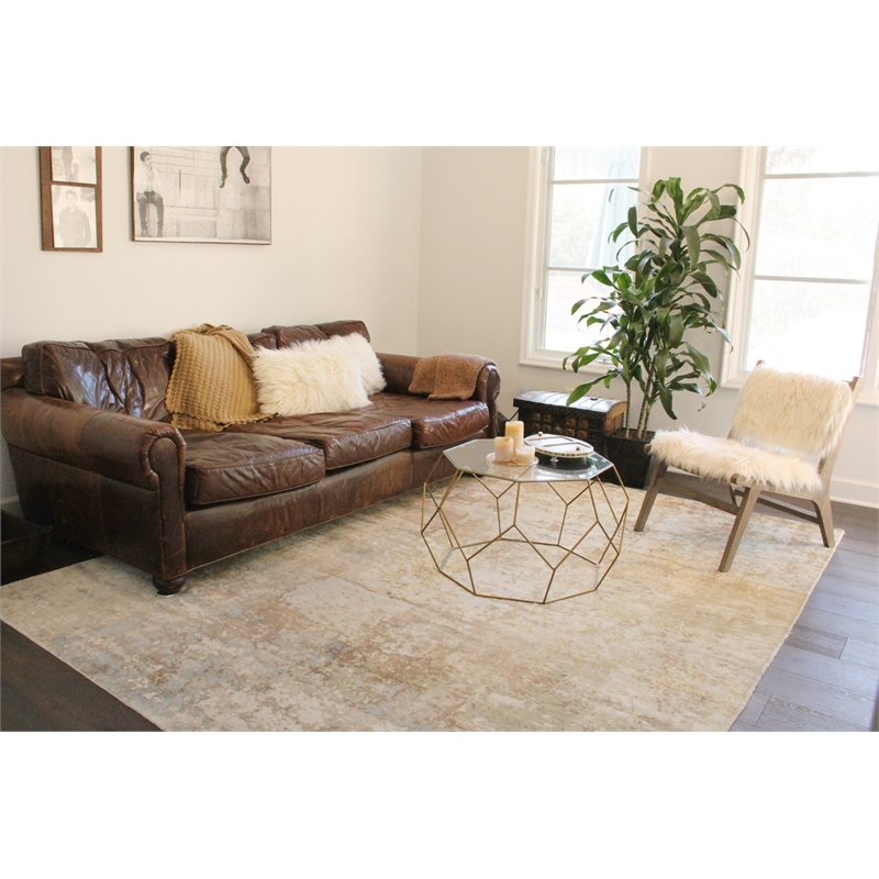 Koda Handloomed Bamboo Silk Brown/Ivory 8'x10' Area Rug