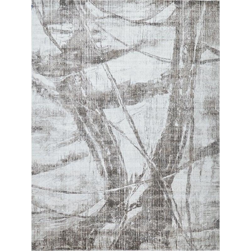 Kyoto Handloomed Wool/Bamboo Silk Silver/Beige 4'x6' Area Rug