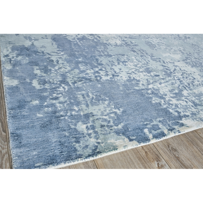 Laguna Handloomed Wool/Bamboo Silk Blue/Multi 5'x8' Area Rug
