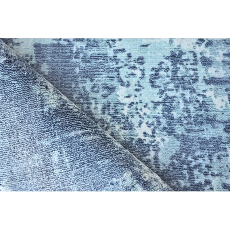 Laguna Handloomed Wool/Bamboo Silk Blue/Multi 5'x8' Area Rug