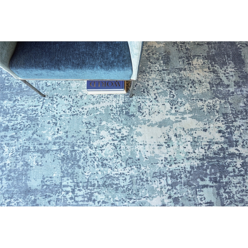 Laguna Handloomed Wool/Bamboo Silk Blue/Multi 5'x8' Area Rug