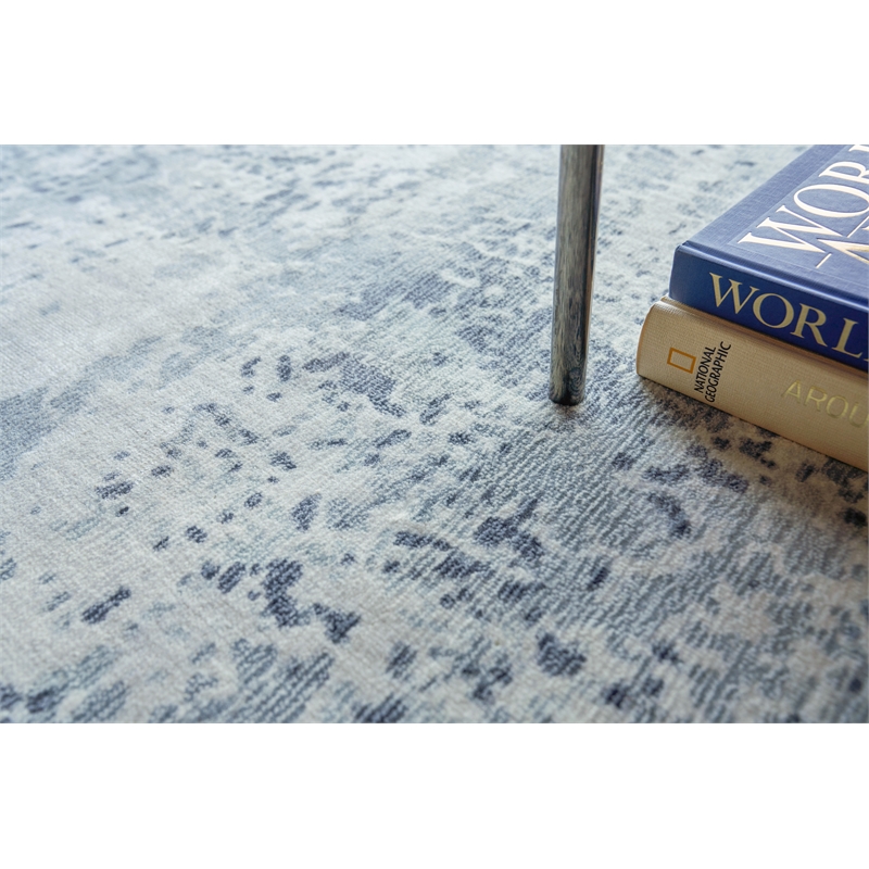 Laguna Handloomed Wool/Bamboo Silk Blue/Multi 5'x8' Area Rug