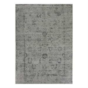 Lexington Hand-Knotted Wool/Bamboo Silk Silver/Black 8'x10' Area Rug