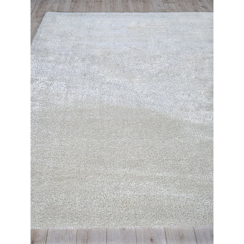 Luxe Shag Power Loom Polyester/Microfiber Taupe 12'x15' Area Rug