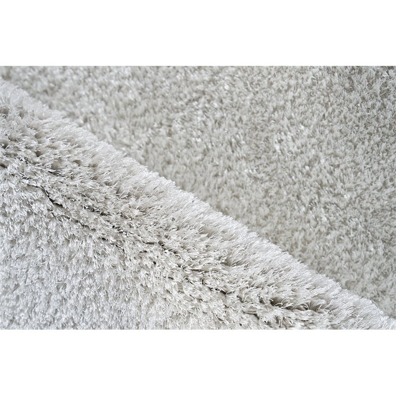 Luxe Shag Power Loom Polyester/Microfiber Taupe 12'x15' Area Rug