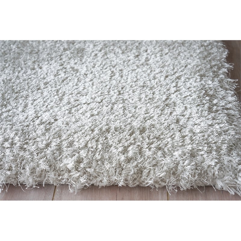 Luxe Shag Power Loom Polyester/Microfiber Taupe 4'x6' Area Rug