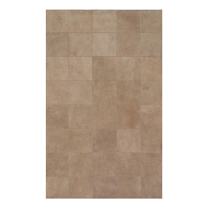 Leather Suede Hand-Tufted Leather Hide Beige 5'x8' Area Rug