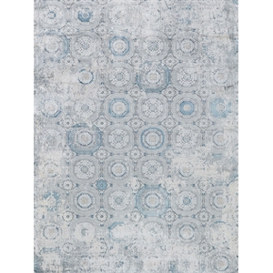 Legacy Power Loom Acrylic/Viscose Ivory/Blue 12'x15' Area Rug