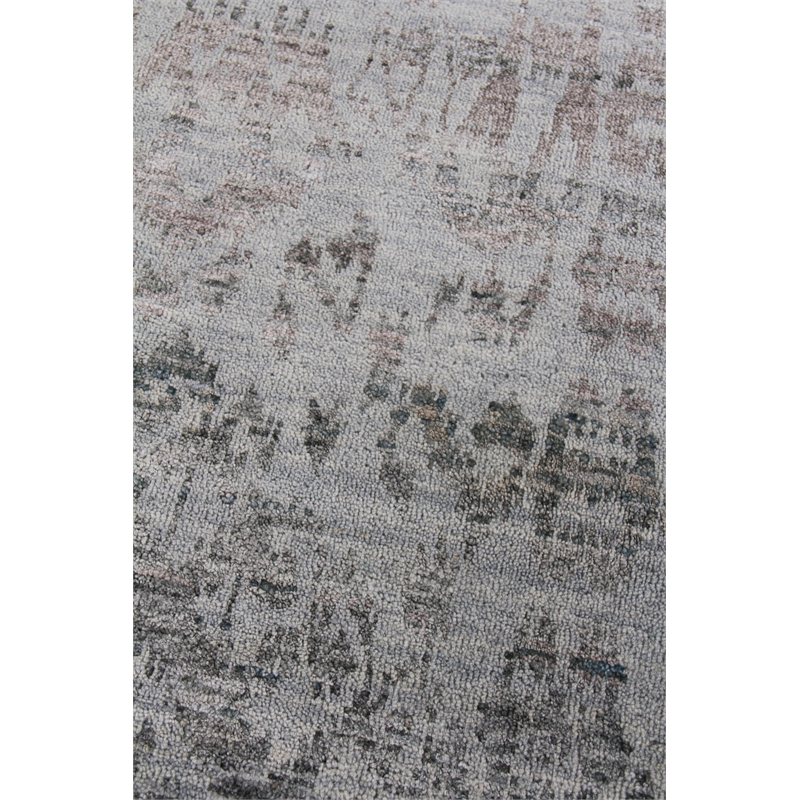 Lexington Hand-Knotted Wool/Bamboo Silk Silver/Gray 8'x10' Area Rug