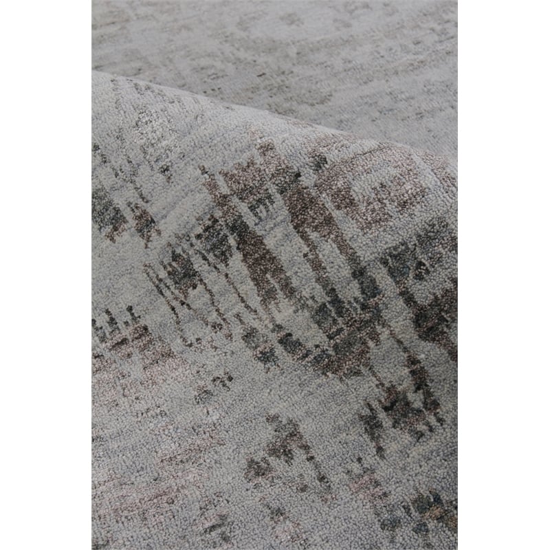 Lexington Hand-Knotted Wool/Bamboo Silk Silver/Gray 8'x10' Area Rug