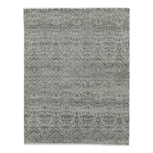 Lexington Hand-Knotted Wool/Bamboo Silk Silver/Gray 8'x10' Area Rug