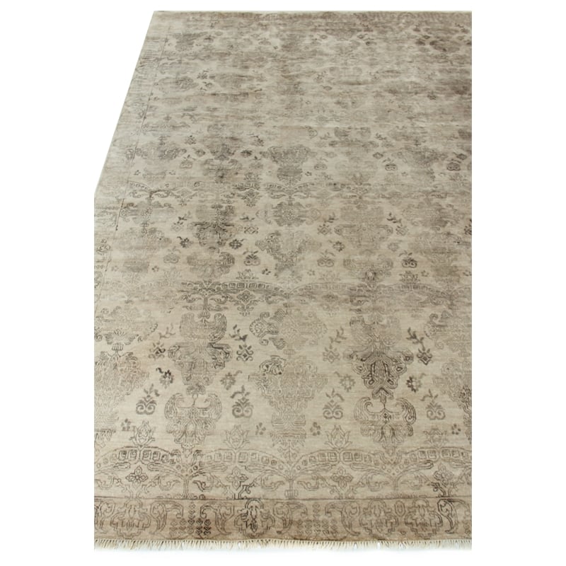 Lisbon Hand-Knotted Bamboo Silk Ivory 10'x14' Area Rug