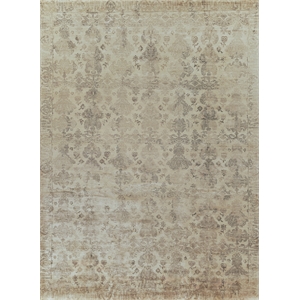 Lisbon Hand-Knotted Bamboo Silk Ivory 10'x14' Area Rug