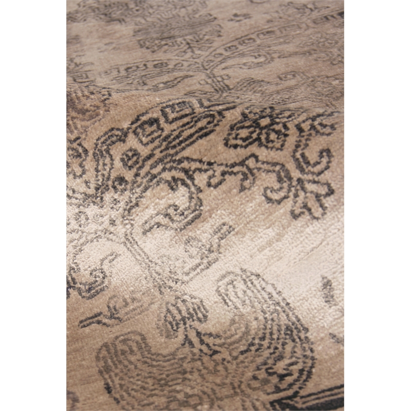 Lisbon Hand-Knotted Bamboo Silk Ivory 9'x12' Area Rug