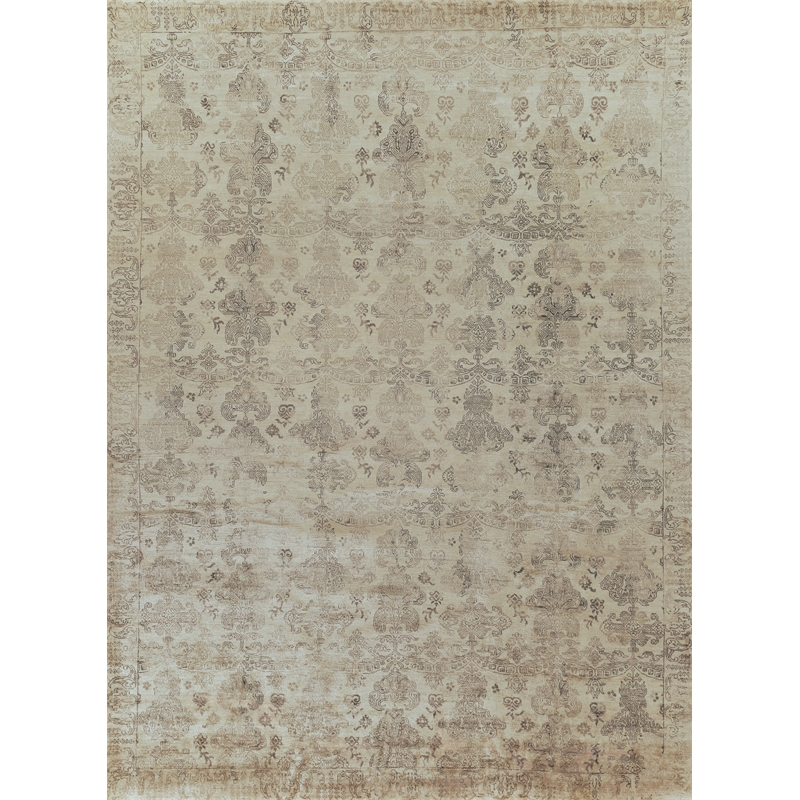 Lisbon Hand-Knotted Bamboo Silk Ivory 9'x12' Area Rug