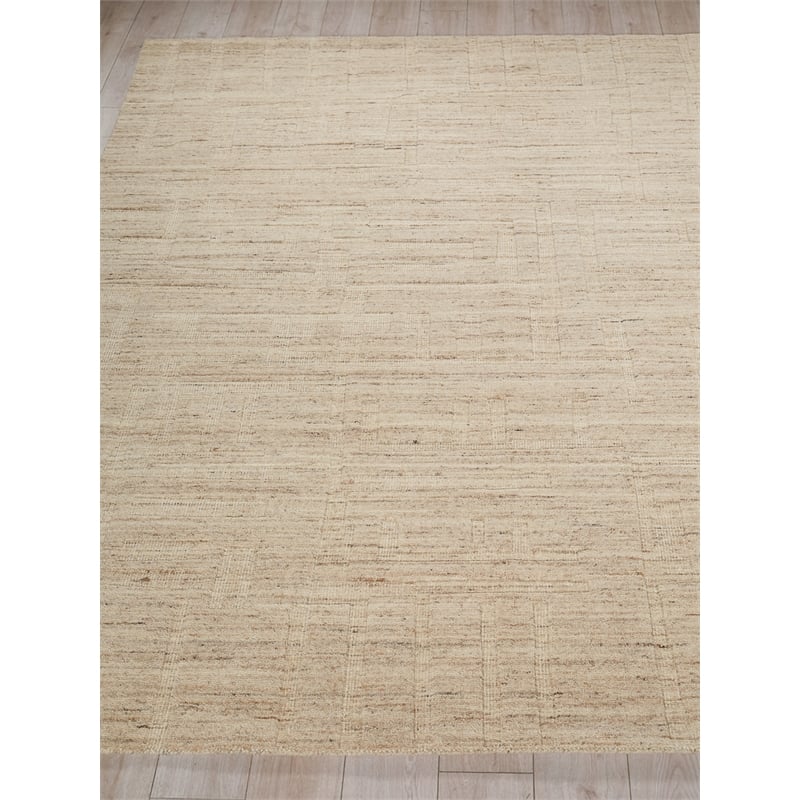 Malmo Hand-Knotted New Zealand Wool Beige 6'x9' Area Rug