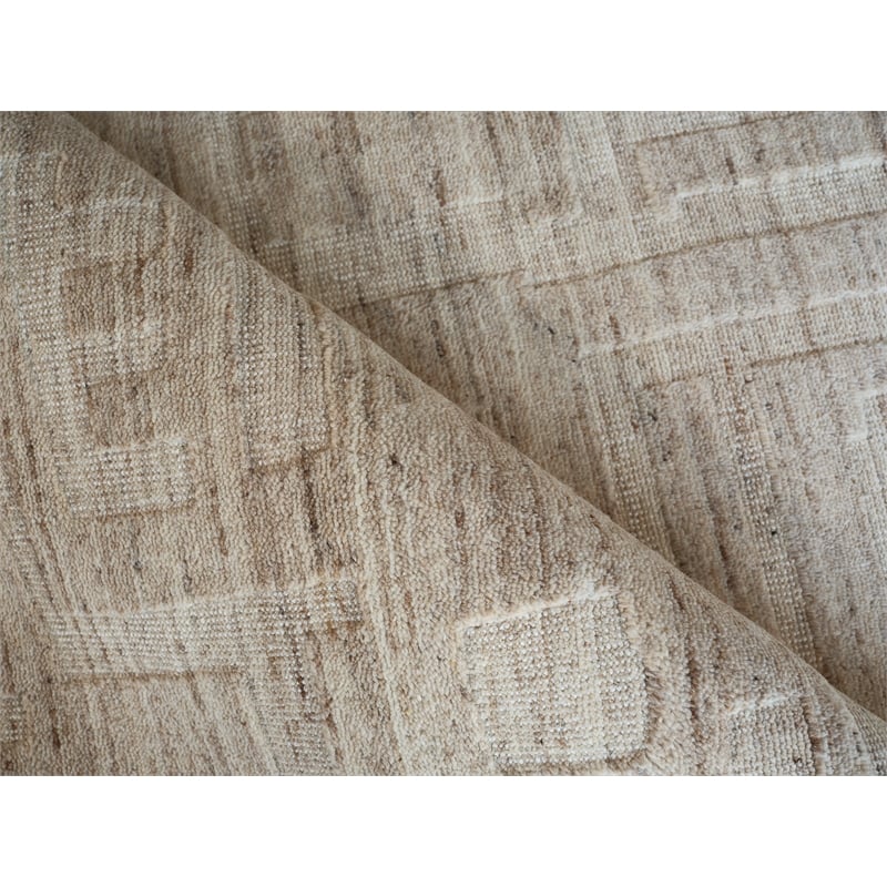 Malmo Hand-Knotted New Zealand Wool Beige 9'x12' Area Rug
